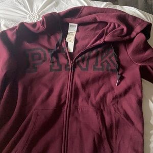 Pink Victoria Secret Maroon Zip-Up
